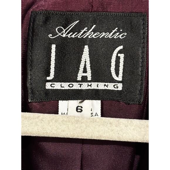 Jag USA Piped Lined Women Sz 6 Blue Denim Blazer Jacket Career Classy Retro - Picture 3 of 10